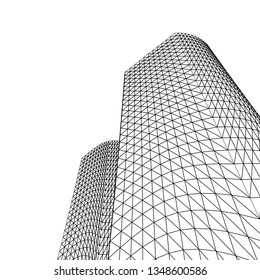 architecture abstract, 3d illustration
