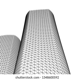 architecture abstract, 3d illustration