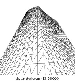architecture abstract, 3d illustration