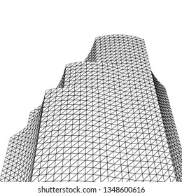 architecture abstract, 3d illustration