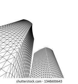 architecture abstract, 3d illustration