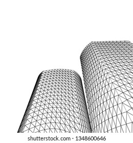 architecture abstract, 3d illustration