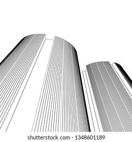 architecture abstract, 3d illustration