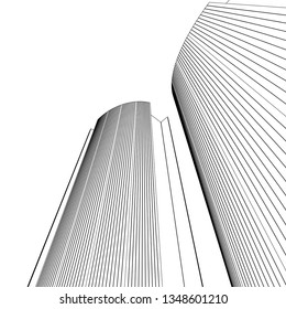architecture abstract, 3d illustration