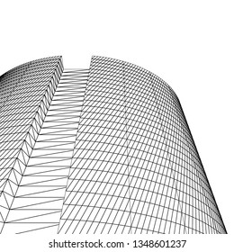 architecture abstract, 3d illustration