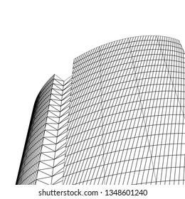 architecture abstract, 3d illustration