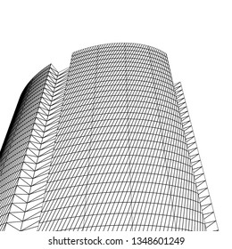 architecture abstract, 3d illustration