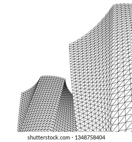 architecture abstract, 3d illustration