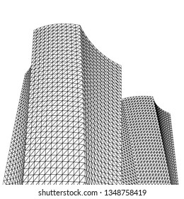 architecture abstract, 3d illustration