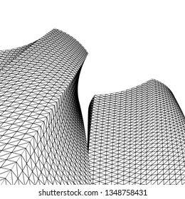 architecture abstract, 3d illustration