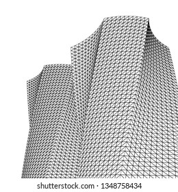 architecture abstract, 3d illustration