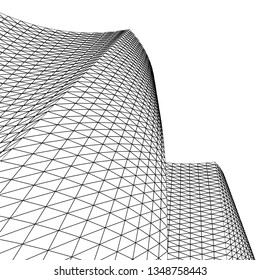 architecture abstract, 3d illustration