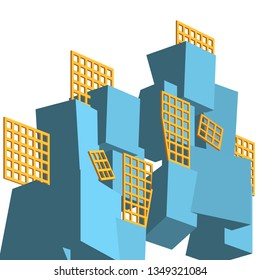 architecture abstract, 3d illustration