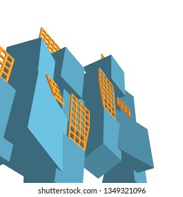 architecture abstract, 3d illustration