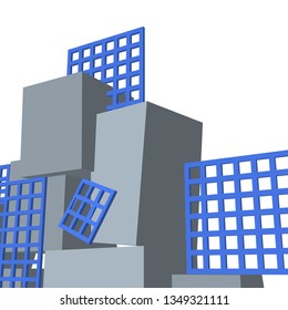 architecture abstract, 3d illustration
