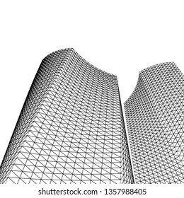 architecture abstract, 3d illustration