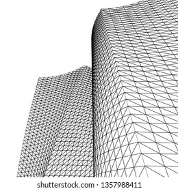 architecture abstract, 3d illustration