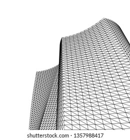 architecture abstract, 3d illustration