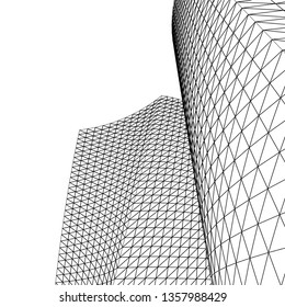 architecture abstract, 3d illustration