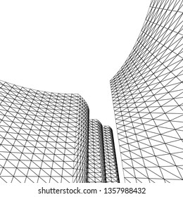 architecture abstract, 3d illustration