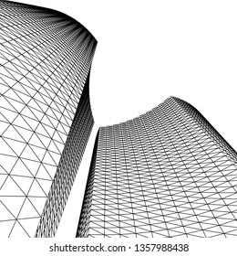 architecture abstract, 3d illustration