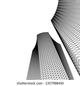 architecture abstract, 3d illustration