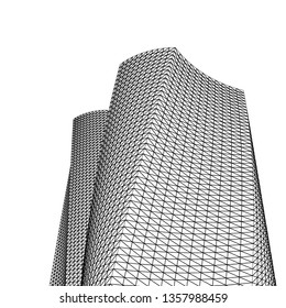 architecture abstract, 3d illustration