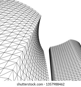 architecture abstract, 3d illustration