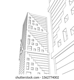 architecture abstract, 3d illustration