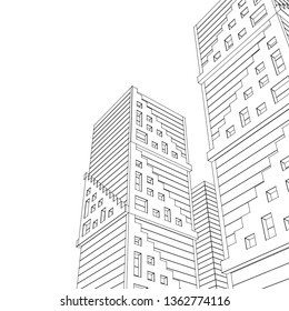 architecture abstract, 3d illustration