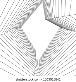 architecture abstract, 3d illustration
