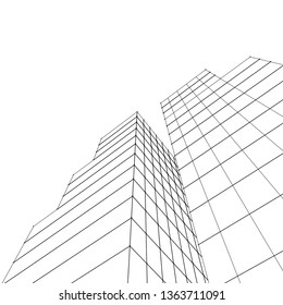 architecture abstract, 3d illustration