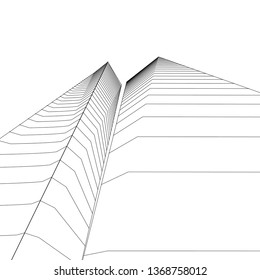 architecture abstract, 3d illustration