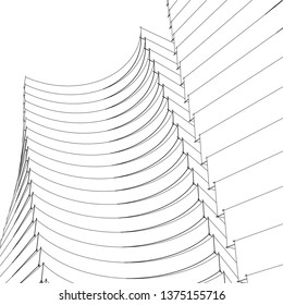 architecture abstract, 3d illustration
