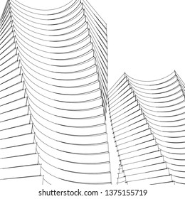 architecture abstract, 3d illustration