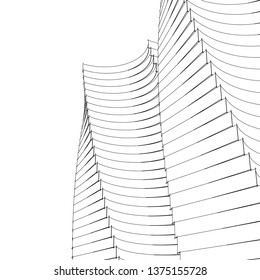 architecture abstract, 3d illustration