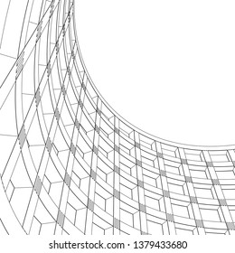 architecture abstract, 3d illustration