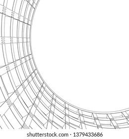 architecture abstract, 3d illustration