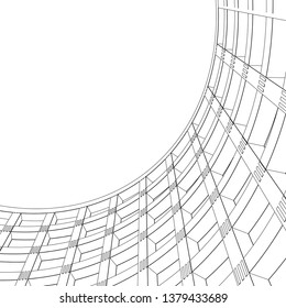 architecture abstract, 3d illustration