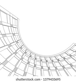 architecture abstract, 3d illustration