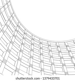 architecture abstract, 3d illustration