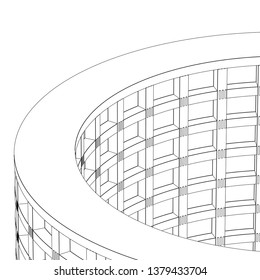 architecture abstract, 3d illustration
