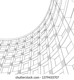 architecture abstract, 3d illustration