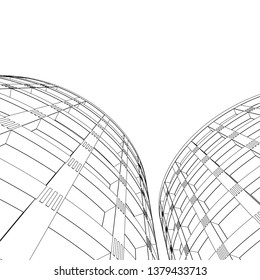 architecture abstract, 3d illustration