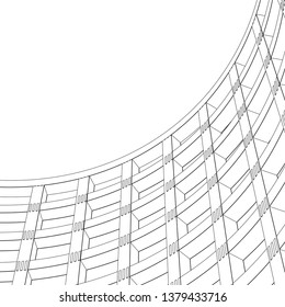 architecture abstract, 3d illustration