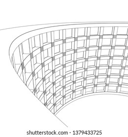 architecture abstract, 3d illustration