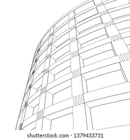 architecture abstract, 3d illustration