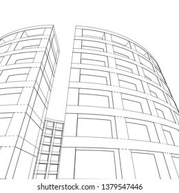 architecture abstract 3d illustration