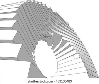 architecture abstract 3d structure