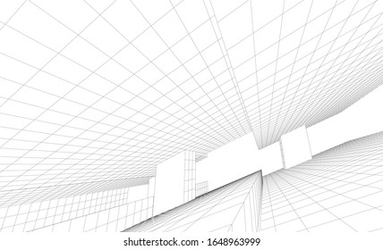 architecture abstract building vector 3d illustration 